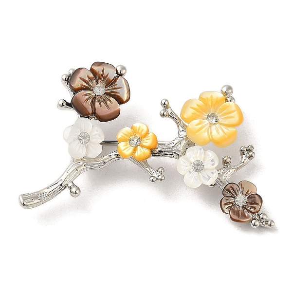 

PandaHall Peach Blossom Flower Natural Dyed White Shell Brooches for Women, with Platinum Tone Brass Branch, Colorful, 29x48x9.5mm White...