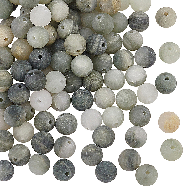 

PandaHall OLYCRAFT 96 Pcs 8mm Natural Green Rutilated Quartz Beads Strands Frosted Round Green Rutilated Beads 1mm Hole Natural Gemstone...