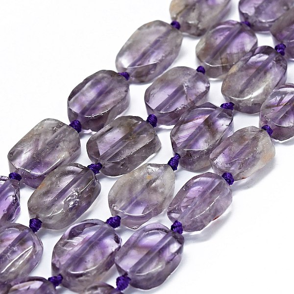 

PandaHall Natural Amethyst Beads Strands, Rectangle, 14~17x11~13x5~6mm, Hole: 1mm, about 21~23pcs/strand, 15.75~16.14 inch(40~41cm) Amethyst...