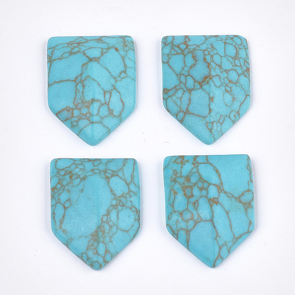 

PandaHall Synthetic Turquoise Cabochons, Dyed, Shield, 32x24x7.5~8mm Synthetic Turquoise Tool