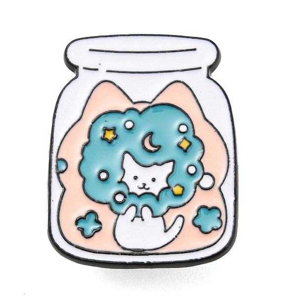 

PandaHall Cat in Wishing Bottle Enamel Pins, Electrophoresis Black Tone Alloy Brooches for Women, Dark Turquoise, 28.5x22.5x1.5mm...