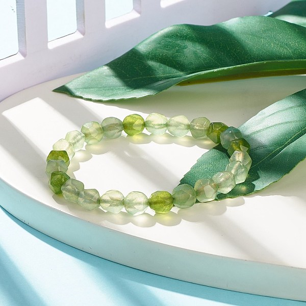 

PandaHall Natural White Jade(Dyed) Beaded Stretch Bracelet, Gemstone Jewelry for Women, Yellow Green, Inner Diameter: 2-1/8 inch(5.3cm)...