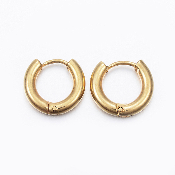 

PandaHall Ion Plating(IP) 304 Stainless Steel Huggie Hoop Earrings, Hypoallergenic Earrings, with 316 Surgical Stainless Steel Pin, Golden...
