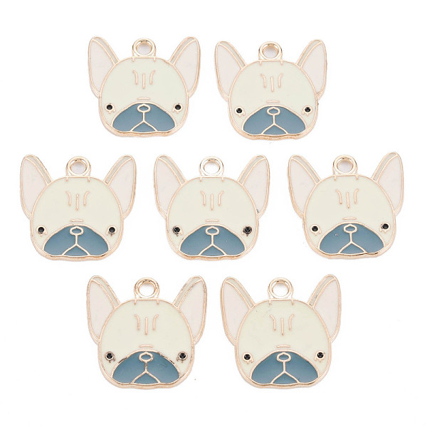 

PandaHall Alloy Enamel Puppy Pendants, Cadmium Free & Lead Free, Chihuahua Dog, Light Gold, Honeydew, 22.5x22.5x1.5mm, Hole: 2.5mm..., Green