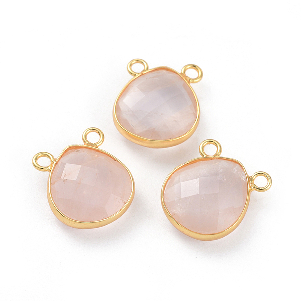 

PandaHall Natural Rose Quartz Charms, with Golden Plated Brass Findings, Faceted, Teardrop, 15~16x14~14.5x6mm, Hole: 1.8mm Rose Quartz...