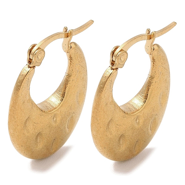 

PandaHall Oval 201 Stainless Steel Half Hoop Earrings for Women, with 304 Stainless Steel Pin, Golden, 26x4.5mm 201 Stainless Steel Oval