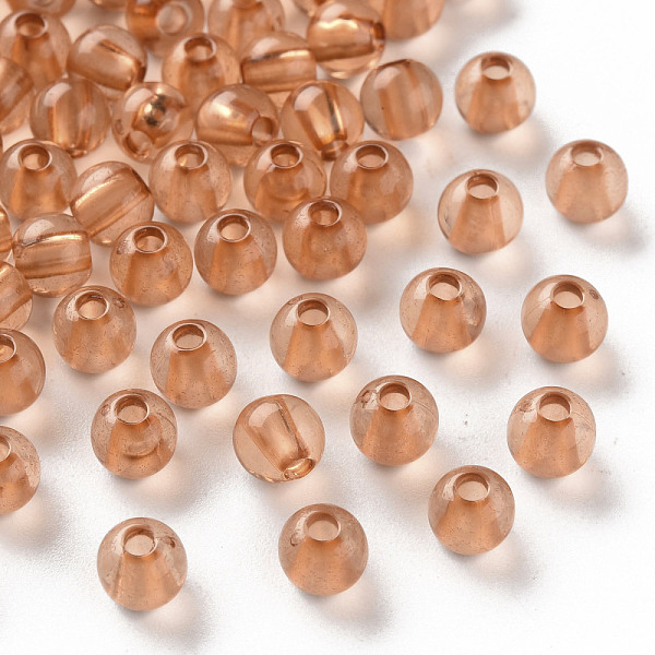 

PandaHall Transparent Acrylic Beads, Round, Sandy Brown, 6x5mm, Hole: 1.8mm, about 4400pcs/500g Acrylic Round