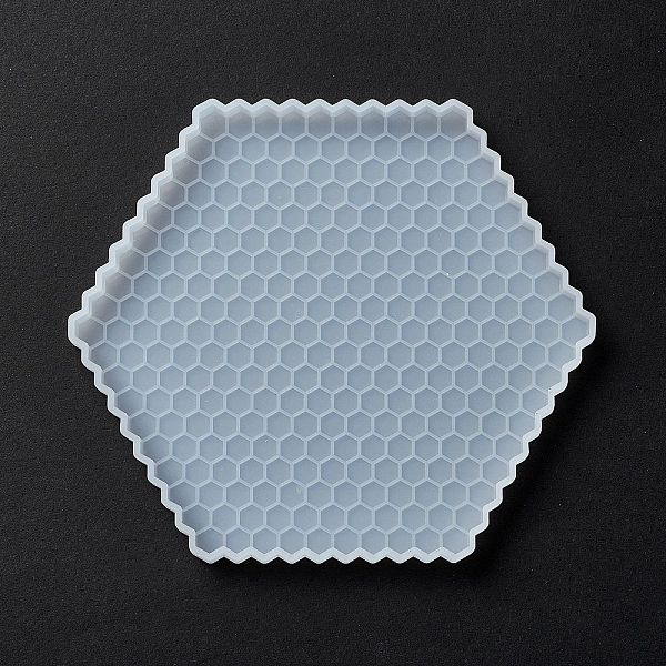 

PandaHall Honeycomb Theme Hexagon Cup Mat Silicone Molds, Resin Casting Molds, for DIY UV Resin & Epoxy Resin Craft Making, White...