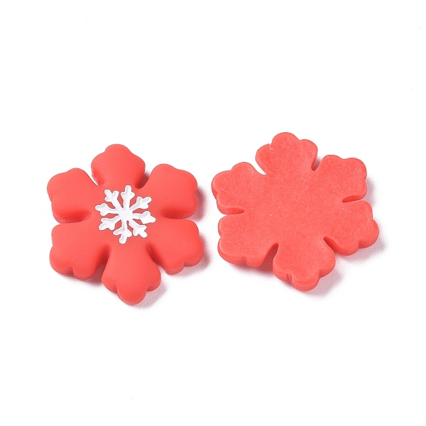 

PandaHall Opaque Resin Cabochons, for Christmas, Christmas Snowflake, Red, 26x23x3.5mm Resin Snowflake Red
