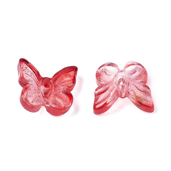 

PandaHall Electroplate Glass Beads, with Golden Foil, Butterfly, Red, 10x11x4mm, Hole: 1mm Glass Butterfly Red