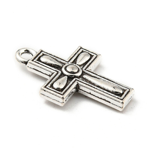 

PandaHall Tibetan Style Alloy Pendants, Cross, Antique Silver, 21.5x14.5x3mm, Hole: 1.6mm, 292pcs/500g Alloy Cross