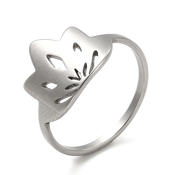 

PandaHall 201 Stainless Steel Finger Rings, Hollow Out Lotus Rings for Women, Stainless Steel Color, 1.5mm, Inner Diameter: 17mm 201...