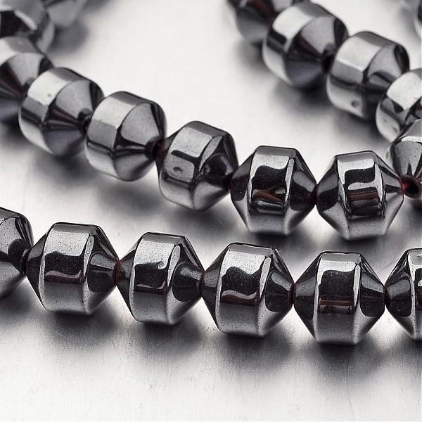 

PandaHall Non-magnetic Synthetic Hematite Bead Strands, Bicone, Original Color, 8x8mm, Hole: 1mm, about 50pcs/strand, 15.7 inch Non-magnetic...