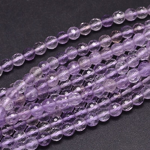 

PandaHall Faceted Natural Ametrine Round Bead Strands, 6mm, Hole: 1mm, about 63pcs/strand, 15 inch Ametrine Round