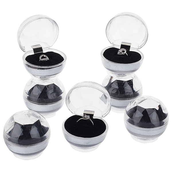 

PandaHall CHGCRAFT Transparent Plastic Ring Boxes, Jewelry Display Wedding Packaging Storage Case Organizer, Black, 5.2x4.9cm, 24pcs/box...