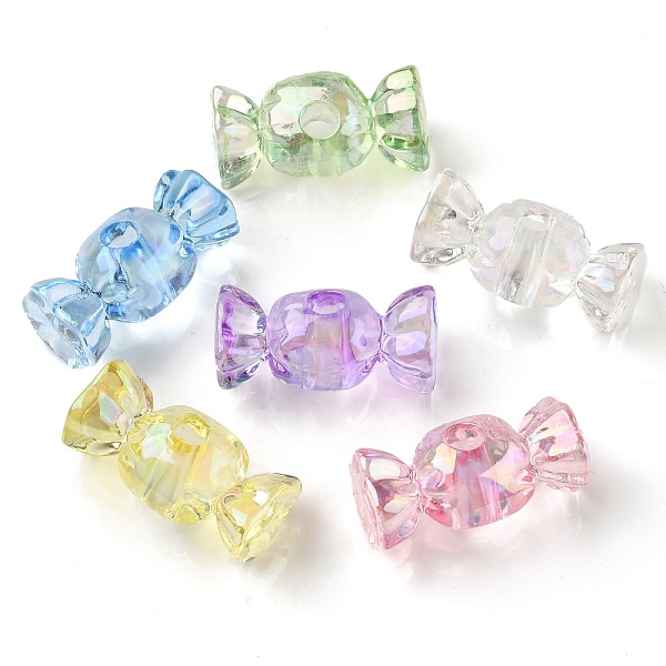 

PandaHall UV Plating Transparent Acrylic Beads, Iridescent, Candy, Mixed Color, 14x28x12mm, Hole: 4.8mm Acrylic Candy Multicolor