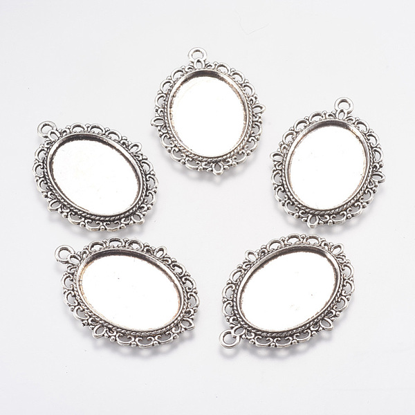 

PandaHall Tibetan Style Oval Alloy Pendant Cabochon Settings, Lead Free & Cadmium Free, Antique Silver, Tray: 25x18m, 39x29x2mm, Hole: 2.5mm...