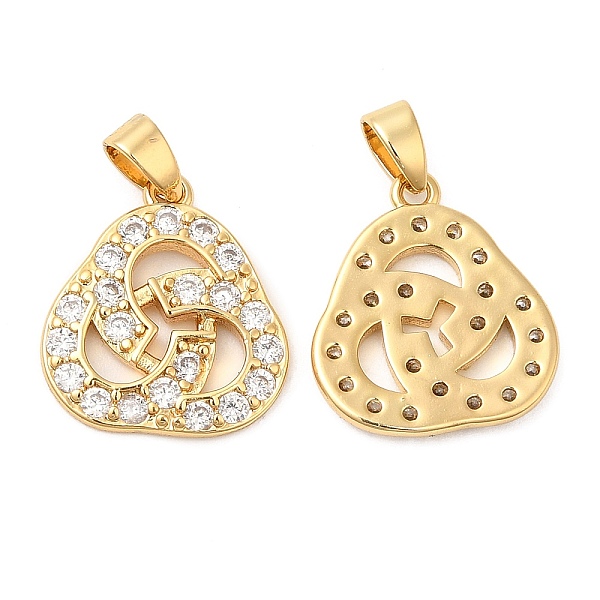 

PandaHall Brass Micro Pave Cubic Zirconia Pendants, Knot, Real 18K Gold Plated, 16x14x2mm, Hole: 4x3mm Brass+Cubic Zirconia Others Clear