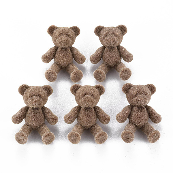 

PandaHall Flocky Acrylic Shank Buttons, Bear, Camel, 38~39x29.5x15mm, Hole: 3mm Acrylic Bear Brown