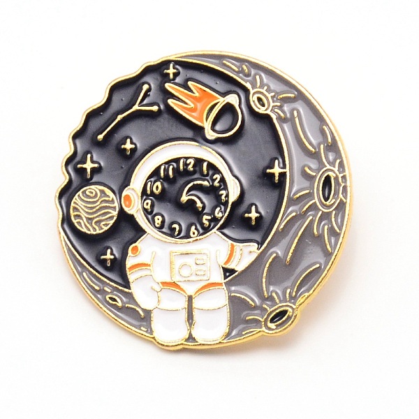 

PandaHall Astronaut with Moon Cartoon Enamel Pin, Zinc Alloy Enamel Brooch for Jacket Backpack Hat Pant Accessories, Black, 30x10mm...