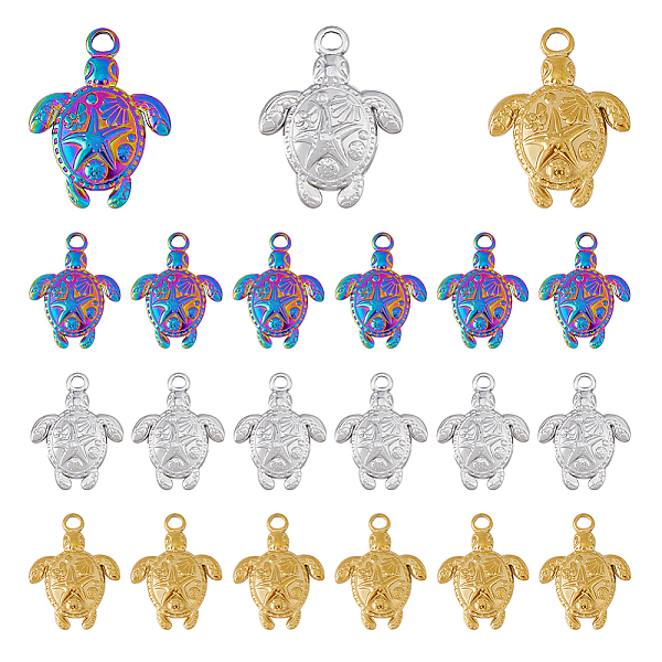 

PandaHall DICOSMETIC Multi-Colored Animal Charms Stainless Steel Pendants for DIY Jewelry Making 201 Stainless Steel Tortoise