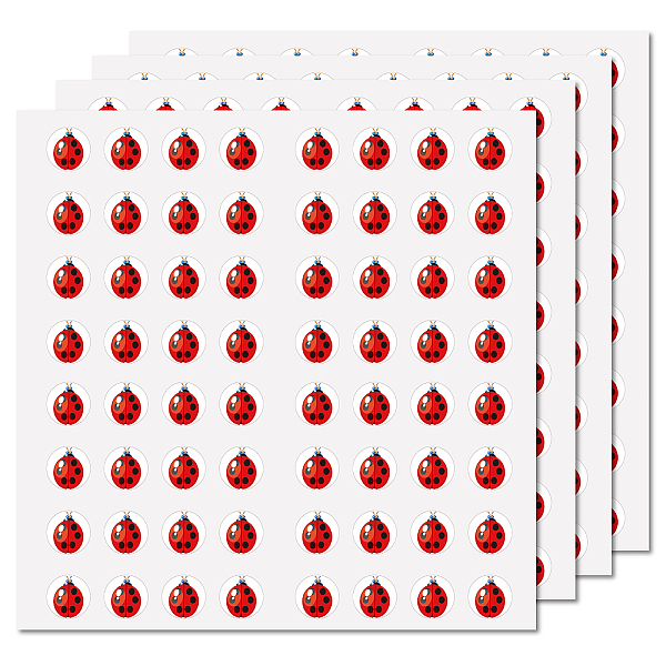 

PandaHall Waterproof Self-Adhesive Picture Stickers, Flat Round, Gold, Fly Pattern, 150x150mm, sticker: 1.27cm in diameter, 8 sheets/set...., Red