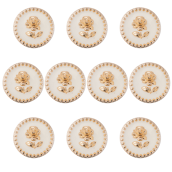 

PandaHall Gorgecraft 10Pcs Alloy Enamel Buttons, 1-Hole, Flat Round with Rose Pattern, White, 22.5x9mm, Hole: 2mm Alloy+Enamel Flat Round...