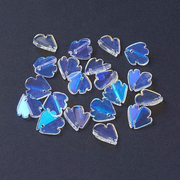 

PandaHall Electroplate Glass Pendants, AB Color Plated, Petal, Clear AB, 16x15x5mm, Hole: 1.4mm Glass Others White