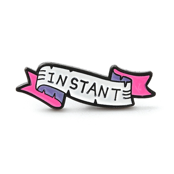 

PandaHall Black Alloy Brooches, Enamel Pins for Women Men, Ribbon, 11x30x1.5mm Alloy+Enamel Others