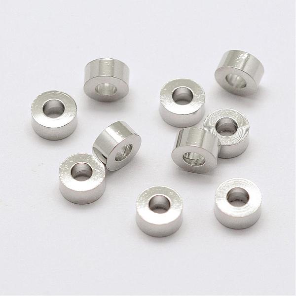 

PandaHall Brass Spacer Beads, Flat Round, Platinum, 4.5x2mm, Hole: 2mm Brass Flat Round