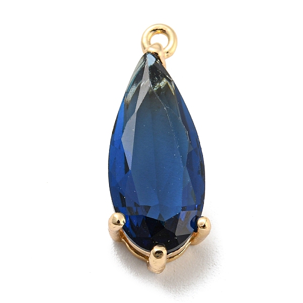 

PandaHall Brass Pave Cubic Zirconia Pendants, Teardrop, Real 14K Gold Plated, Marine Blue, 19.5x7.5x5.5mm, Hole: 1.2mm Brass+Cubic Zirconia...