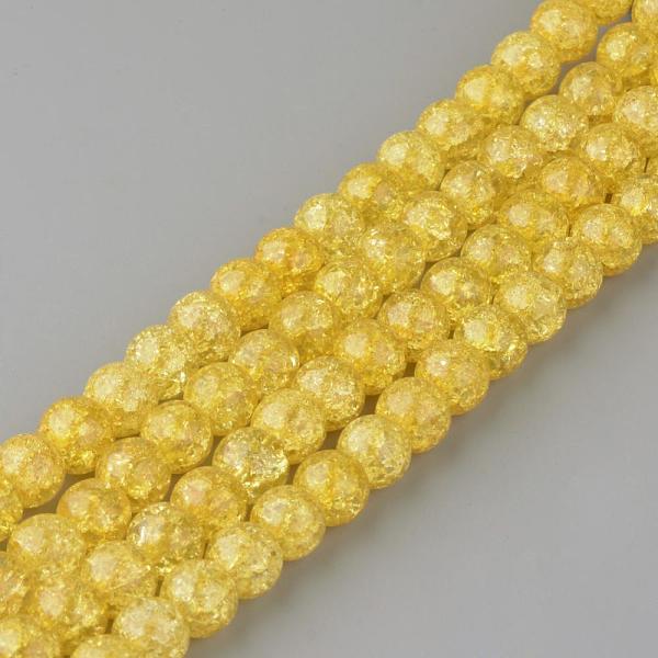 

PandaHall Synthetic Crackle Quartz Beads Strands, Round, Dyed, Gold, 10mm, Hole: 1mm, about 40pcs/strand, 15.7 inch Crackle Quartz Round...