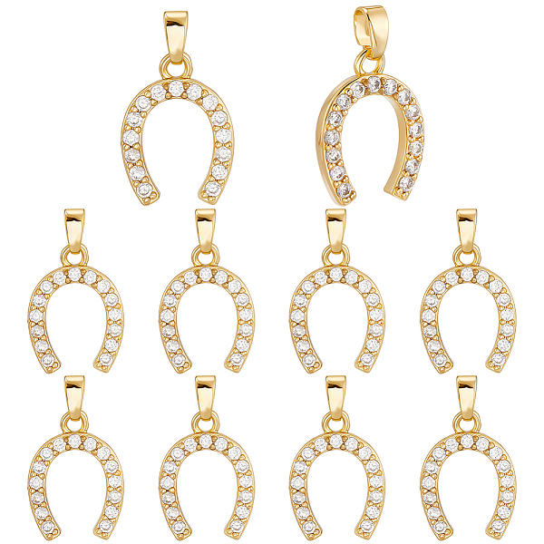 10pcs latón micro pavé colgantes de circonita cúbica
