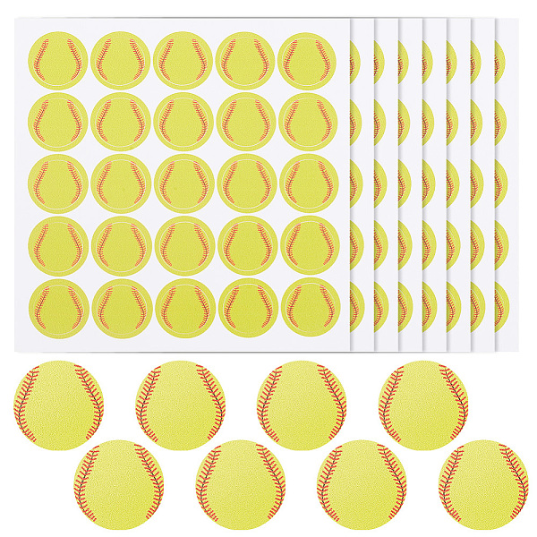 PandaHall OLYCRAFT 625pcs Football Helmet Stickers 1.1 Inch Baseball Stickers Self Adhesive Helmet Stickers Yellow Baseball Stickers...