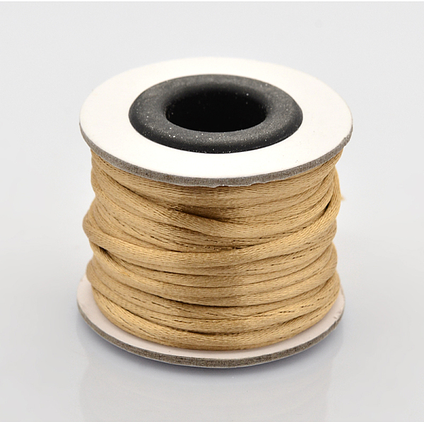 

PandaHall Macrame Rattail Chinese Knot Making Cords Round Nylon Braided String Threads, Satin Cord, Pale Goldenrod, 2mm, about 10.93 yards..., Yellow