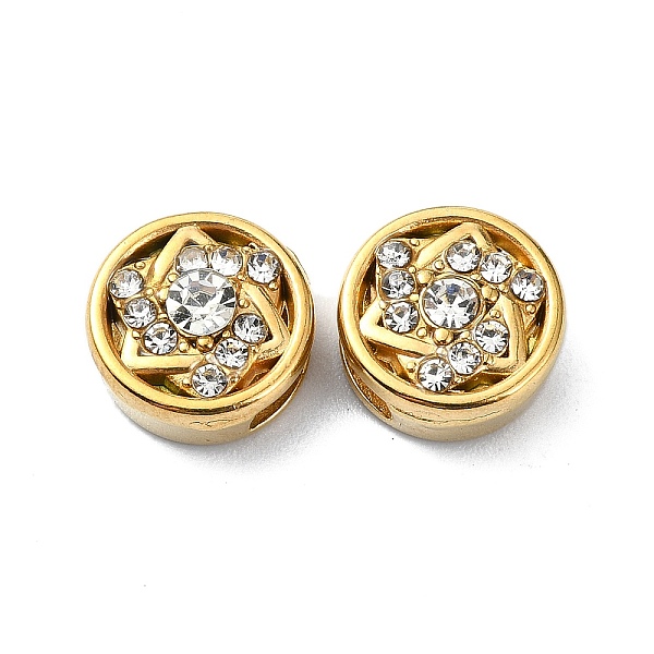 

PandaHall Ion Plating(IP) 304 Stainless Steel Slide Charms, with Rhinestone, Real 18K Gold Plated, Star, 10.5x6mm, Hole: 6.5x2mm 304...