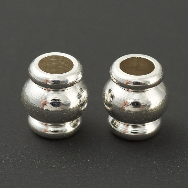 

PandaHall Brass Beads, Long-Lasting Plated, Column, 925 Sterling Silver Plated, 6x5.5mm, Hole: 3mm Brass Column