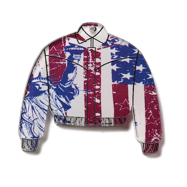 

PandaHall Independence Day Acrylic Pendants, Cloths, Colorful, 40~40.5x40.5~41x2~3mm, Hole: 1.5mm Acrylic Clothes Multicolor