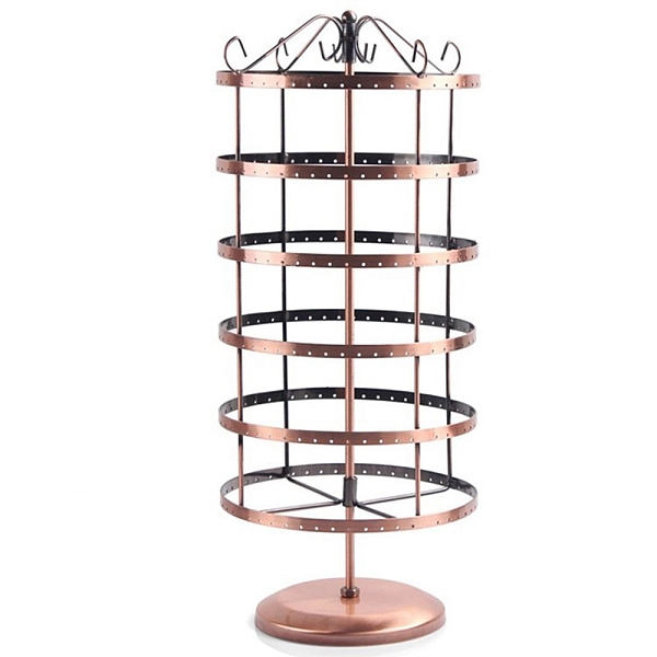 

PandaHall 6-Tier Rotatable Iron Earring Display Towers, with 288 Holes, Red Copper, 19.5x19.5x48cm Iron Column