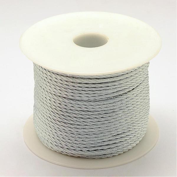 

PandaHall Nylon Thread, Light Grey, 3.0mm, about 27.34 yards(25m)/roll Nylon Gray