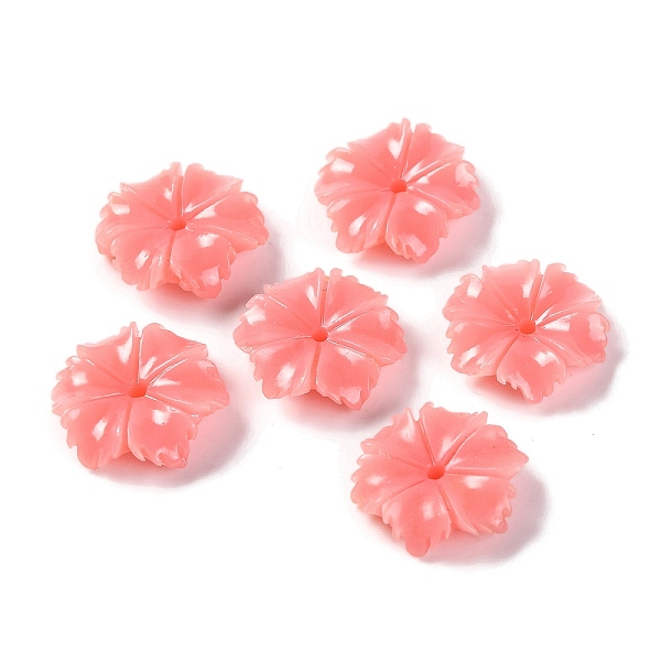 

PandaHall Synthetic Coral Beads, Dyed, Flower, Tomato, 13x12.5x3mm, Hole: 1mm Synthetic Coral Flower Red