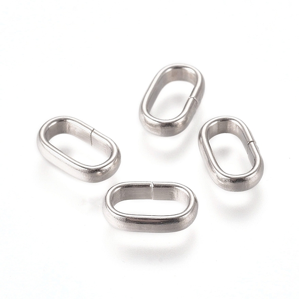 

PandaHall 201 Stainless Steel Quick Link Connectors, Linking Rings, Closed but Unsoldered, Oval, Stainless Steel Color, 9x5.5x2mm, Inner...