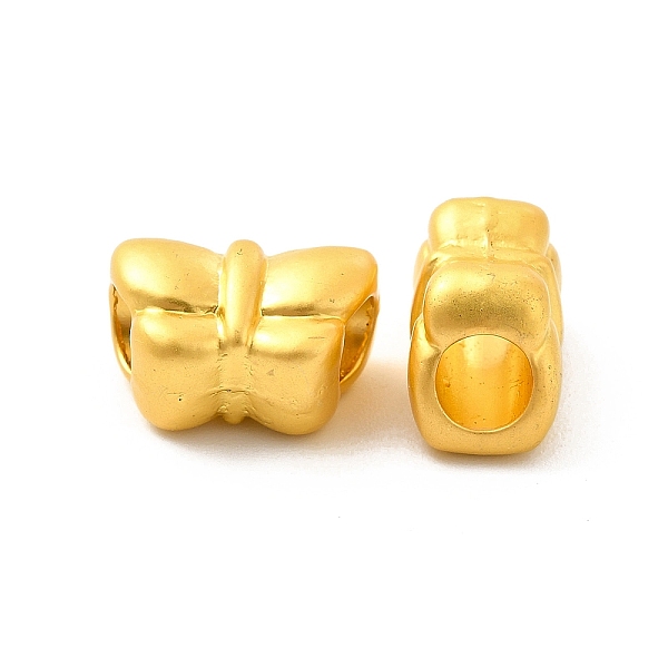 

PandaHall Rack Plating Alloy European Beads, Large Hole Beads, Lead Free & Cadmium Free & Nickel Free, Butterfly, Matte Gold Color...