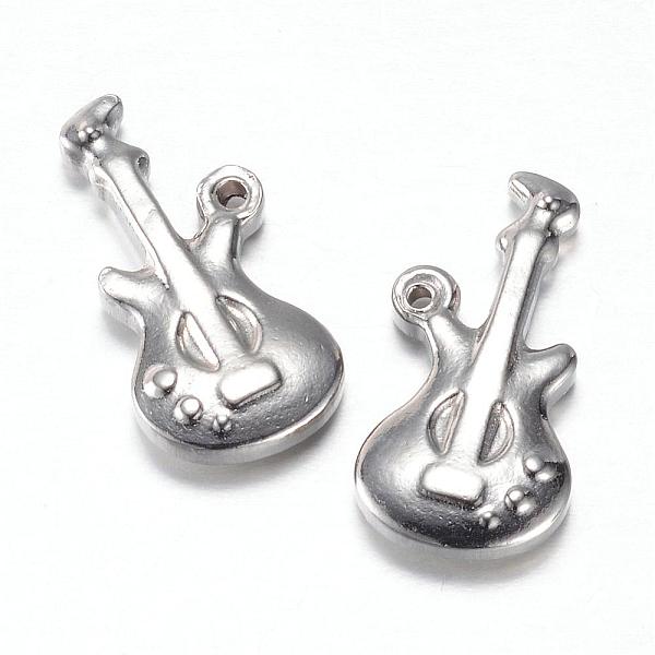 

PandaHall 201 Stainless Steel Pendants, Guitar, Stainless Steel Color, 20x10x3mm, Hole: 1.2mm 201 Stainless Steel Musical Instruments