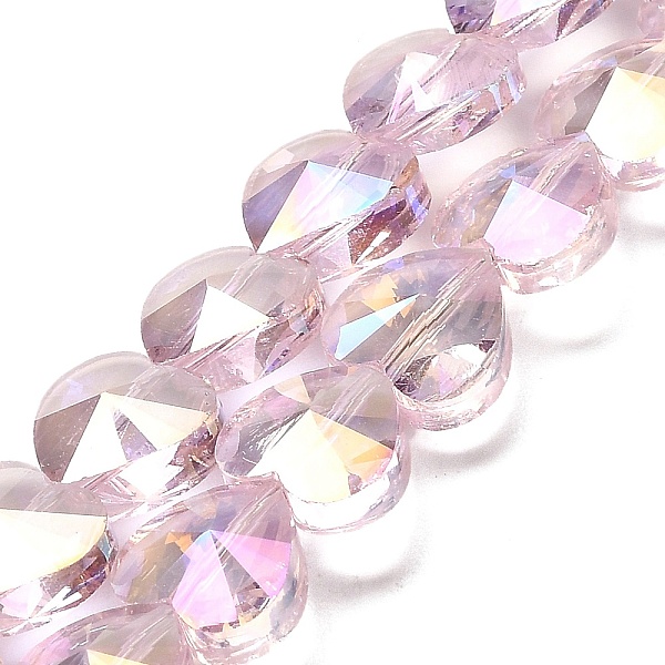

PandaHall Electroplate Glass Beads Strands, Heart, Faceted, Pearl Pink, 10x10x6mm, Hole: 1.2mm, about 78~80pcs/strand, 28.82~28.94''...