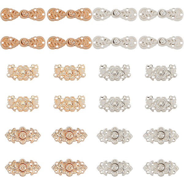 PandaHall arricraft 24 Pcs 6 Styles Alloy Shawl Clip, Flower Bowknot Sweater Cardigan Collar Clips Vintage Cape Cloak Clips for Women Dress...