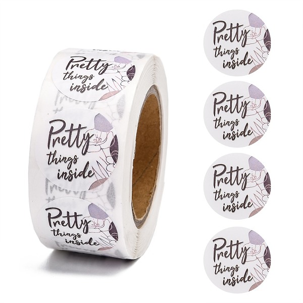 

PandaHall Pretty Things Inside Stickers, Adhesive Roll Sticker Labels, for Envelopes, Bubble Mailers and Bags, Mixed Color, 25mm..., Multicolor