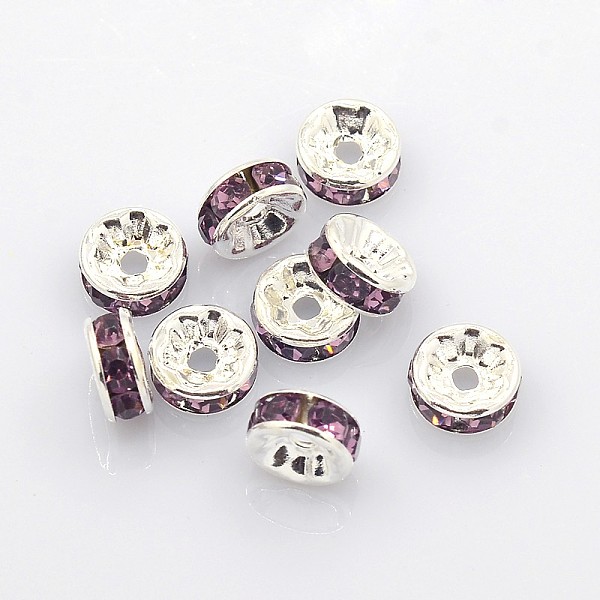 Brass Rhinestone Spacer Beads