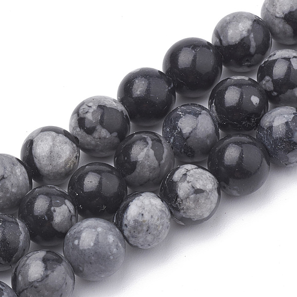 

PandaHall Synthetic Snowflake Obsidian Beads Strands, Round, 8mm, Hole: 1mm, about 48pcs/strand, 15.5 inch Snowflake Obsidian Round