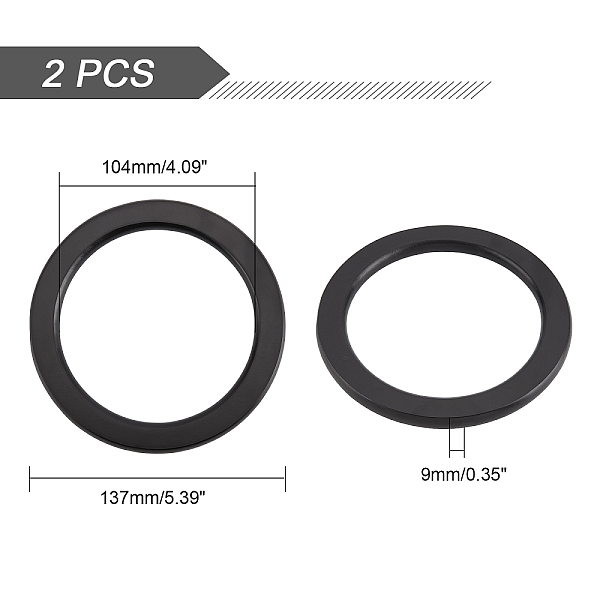 

PandaHall 2Pcs Middle Density Fibreboard(MDF) Wooden Handle, Ring, Bag Replacement Accessories, Black, 13.7x0.9cm, Inner Diameter: 10.4cm...